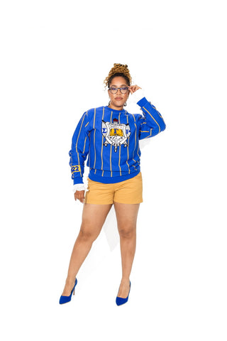 ΣΓΡ Blue Shield Chenille Striped Crew