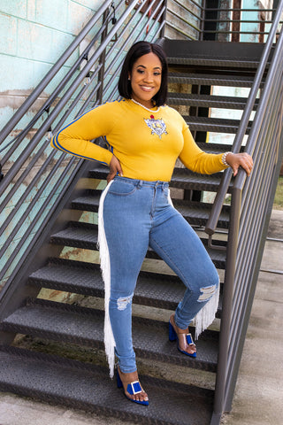 ΣΓΡ Gold Center Crest Sweater