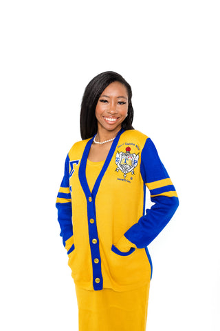 ΣΓΡ Gold Tri Color Cardigan