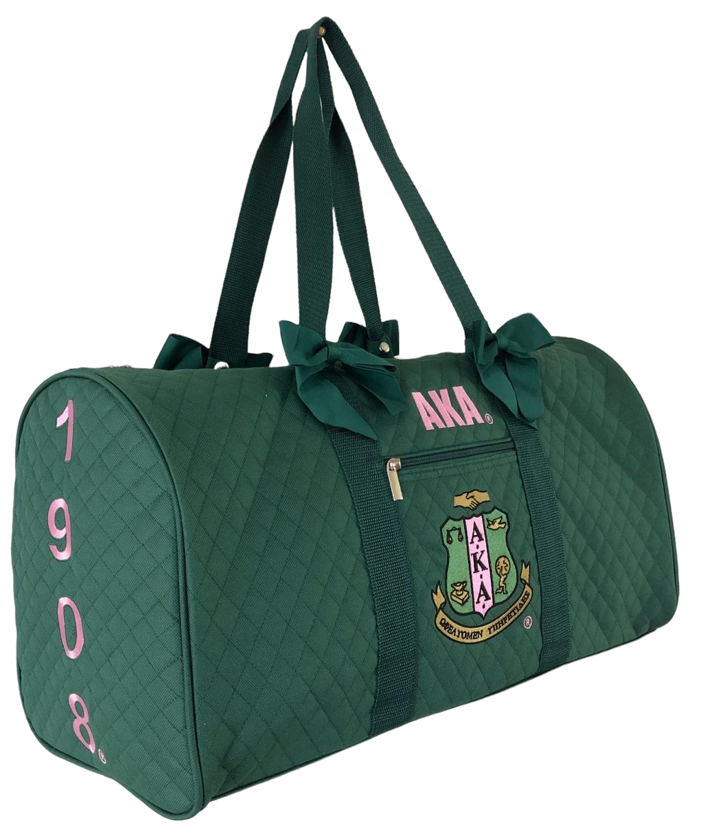 AKA GREEN QUILTED DUFFLE BAG