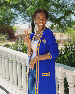 ΣΓΡ Blue Long Cardigan