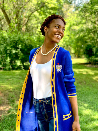 ΣΓΡ Blue Long Cardigan