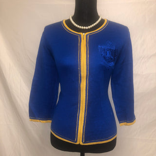 ΣΓΡ BLUE Zipper Knit Sweater