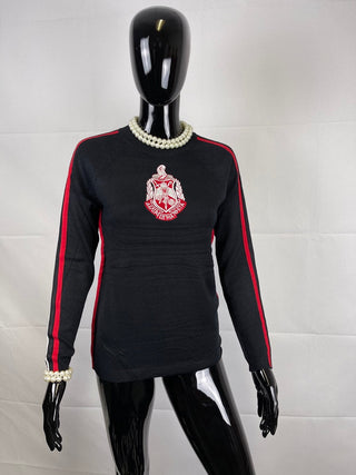 ΔΣΘ CENTER CREST SWEATER BLACK