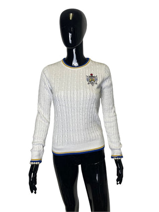 ΣΓΡ Cable Crewneck White