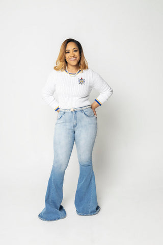 ΣΓΡ Cable Crewneck White
