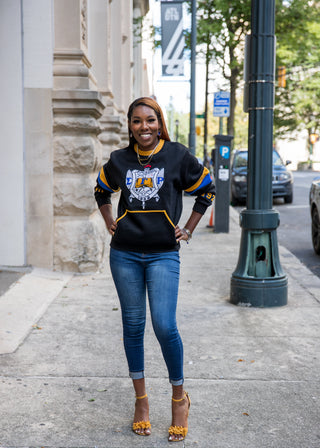 ΣΓΡ BLACK Chenille  SHIELD Crewneck