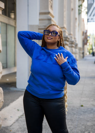 ΣΓΡ Retro Triple Blue Crewneck