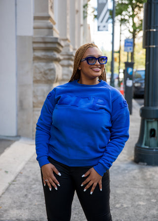 ΣΓΡ Retro Triple Blue Crewneck