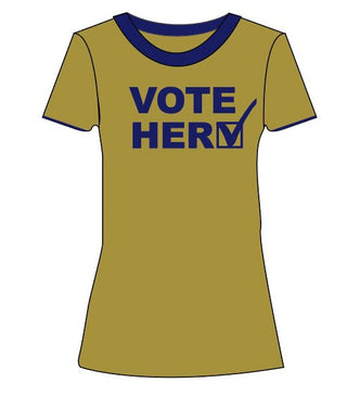 Women's Gold/Blue “Vote Her” Tee