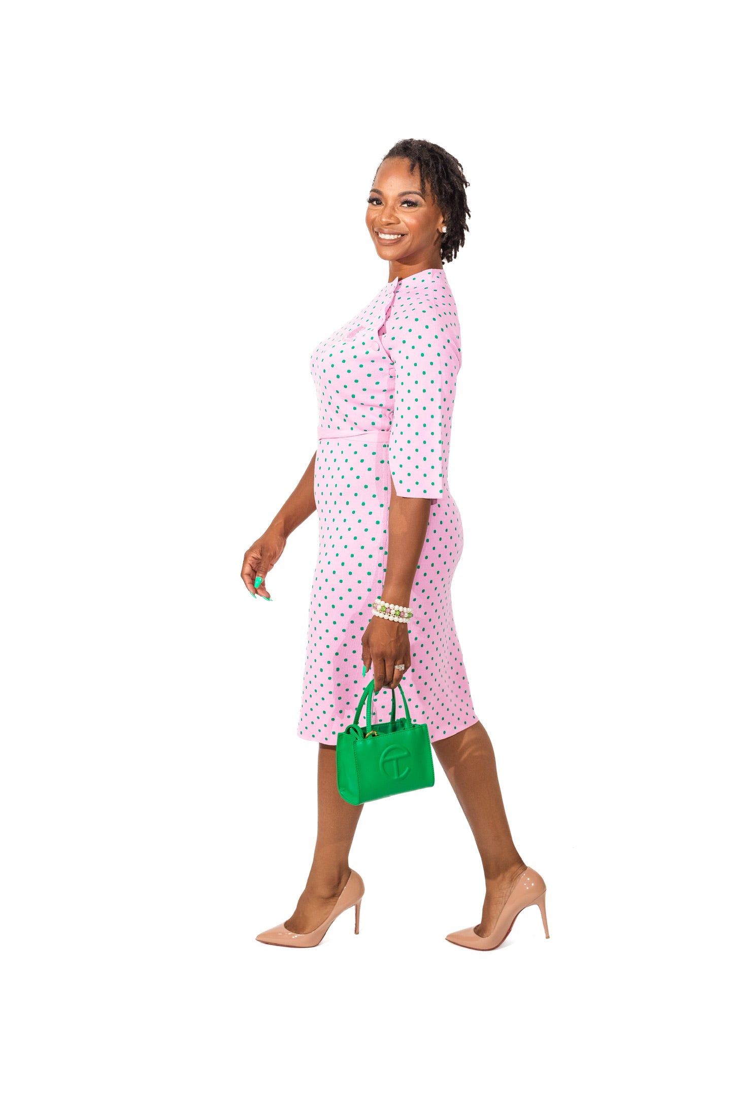 AKA Pink Polka Dot Cape Sleeve Dress – Kendalls Greek AKA Pink Polka Dot Cape Sleeve Dress – Kendalls Greek