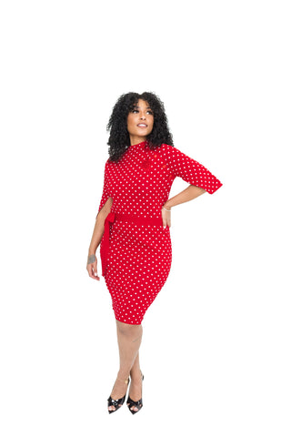 ΔΣΘ Polka Dot Cape Sleeve Dress