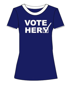 Women's Blue/White “Vote Her” Tee