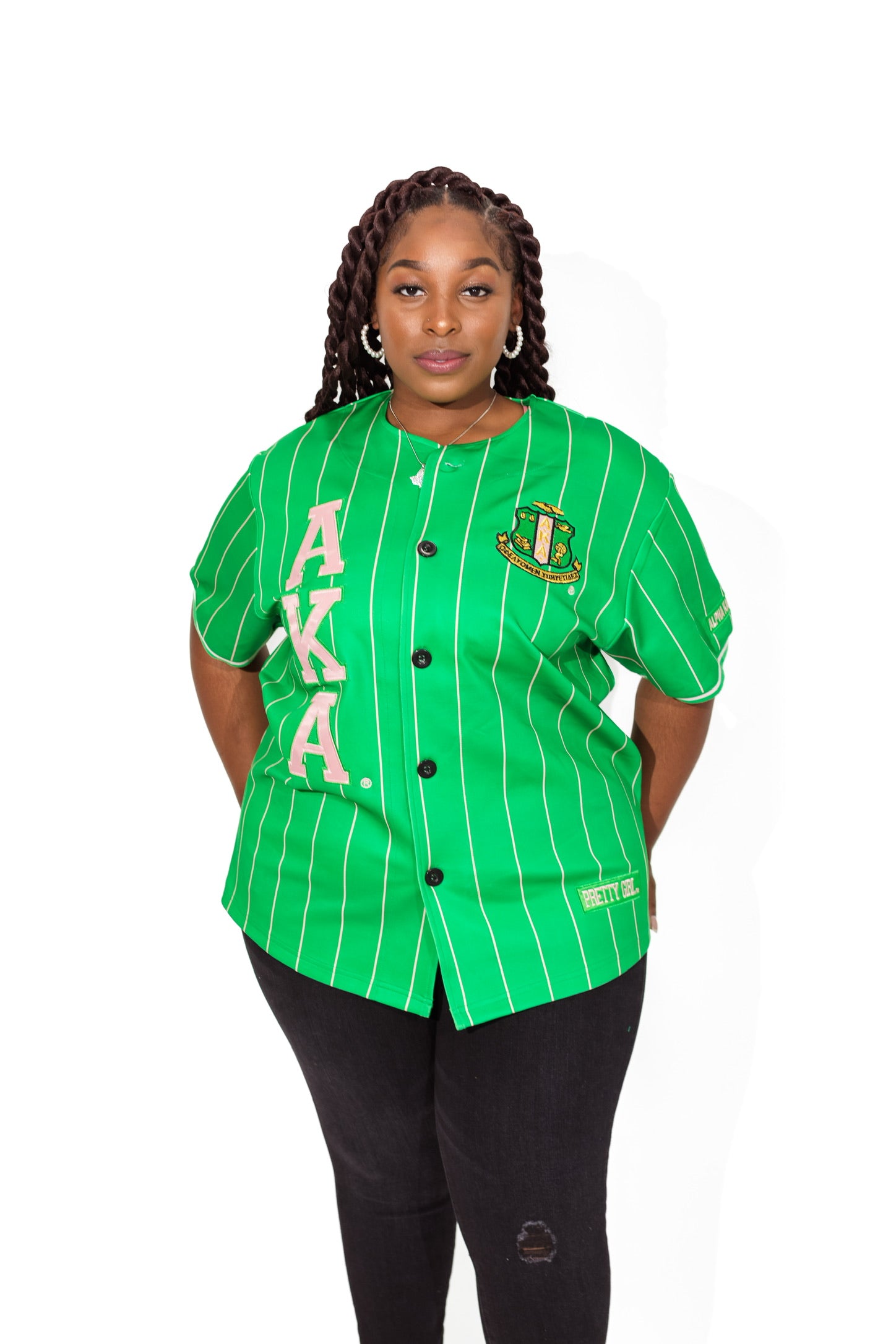 AKA Green BJ38 Baseball Jersey – Kendalls Greek - Main Image