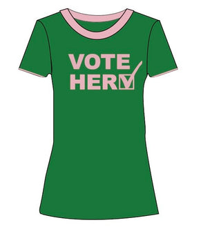 Women's Green/Pink “Vote Her” Tee