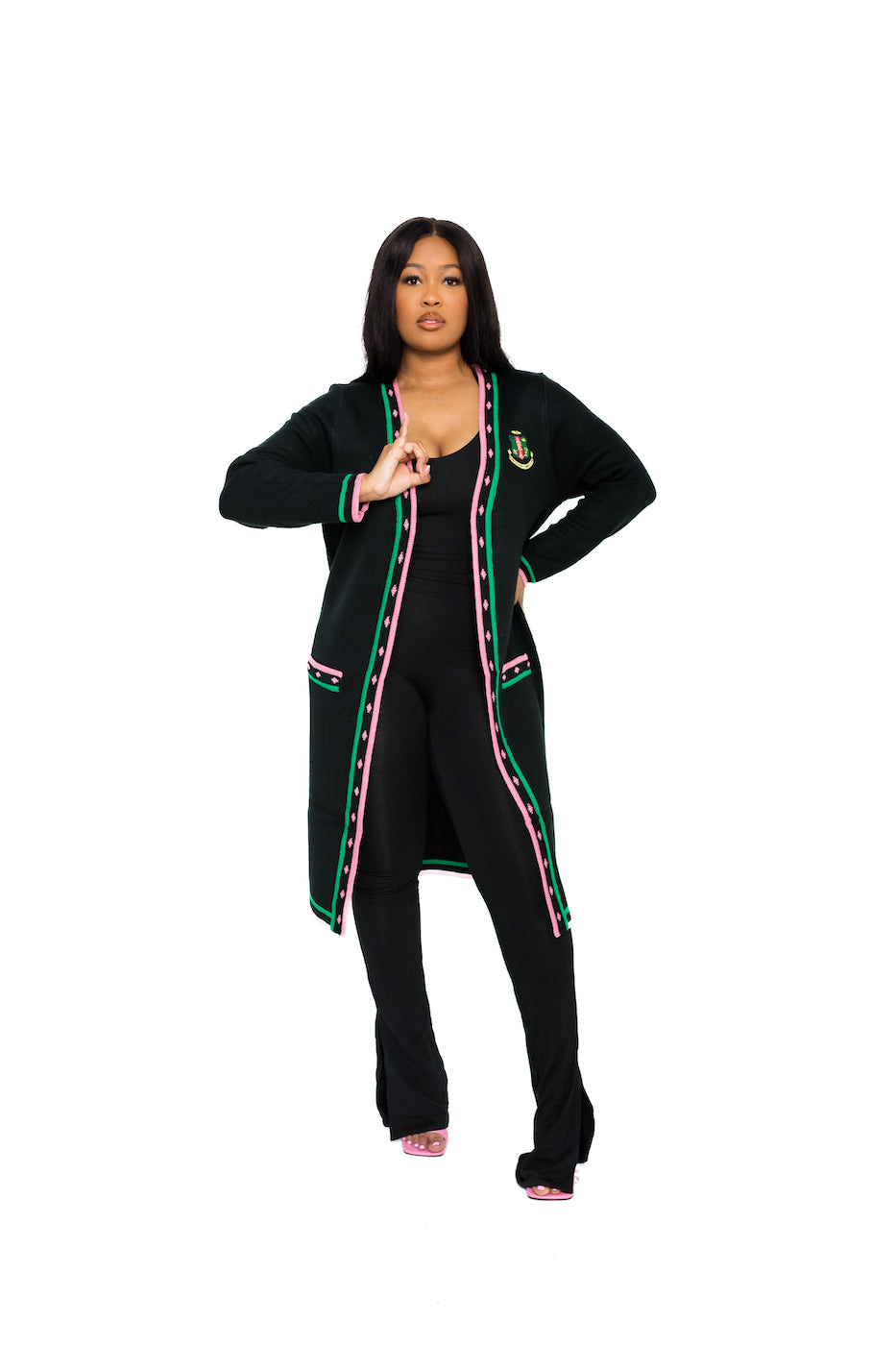 AKA Black Long Cardigan