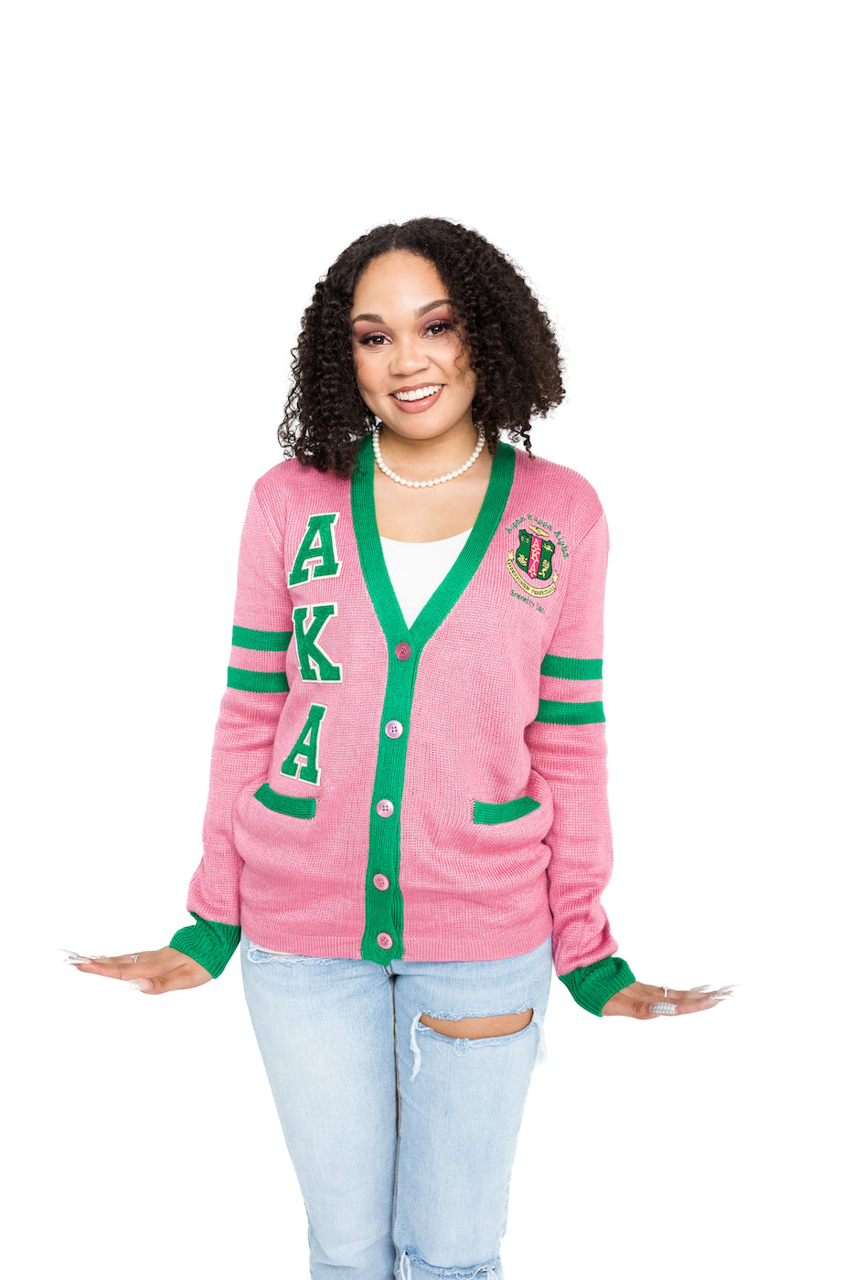 AKA Pink/Kelly Cardigan - Main Image