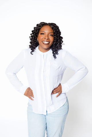 ΔΣΘ White Pleated Shirt