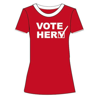 Women's Red/White “Vote Her” Tee