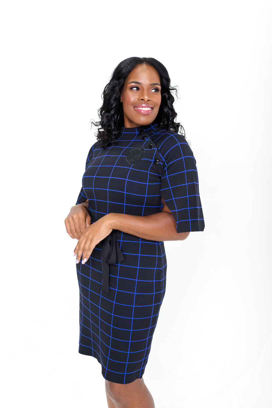 Black Oxford Check Cape Sleeve Dress Kendalls Greek Black Oxford Check Cape Sleeve Dress Kendalls Greek