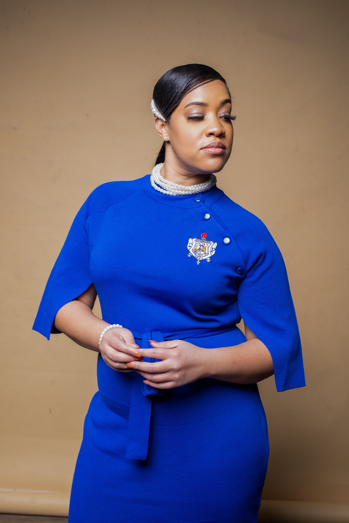 Blue Cape Sleeve Dress Kendalls Greek Blue Cape Sleeve Dress Kendalls Greek