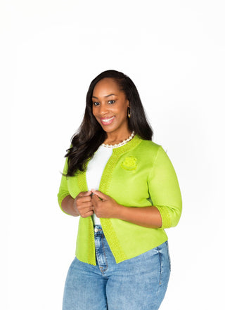 Apple GREEN PEARL KNIT JACKET