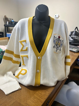 ΣΓΡ White/Gold Cardigan