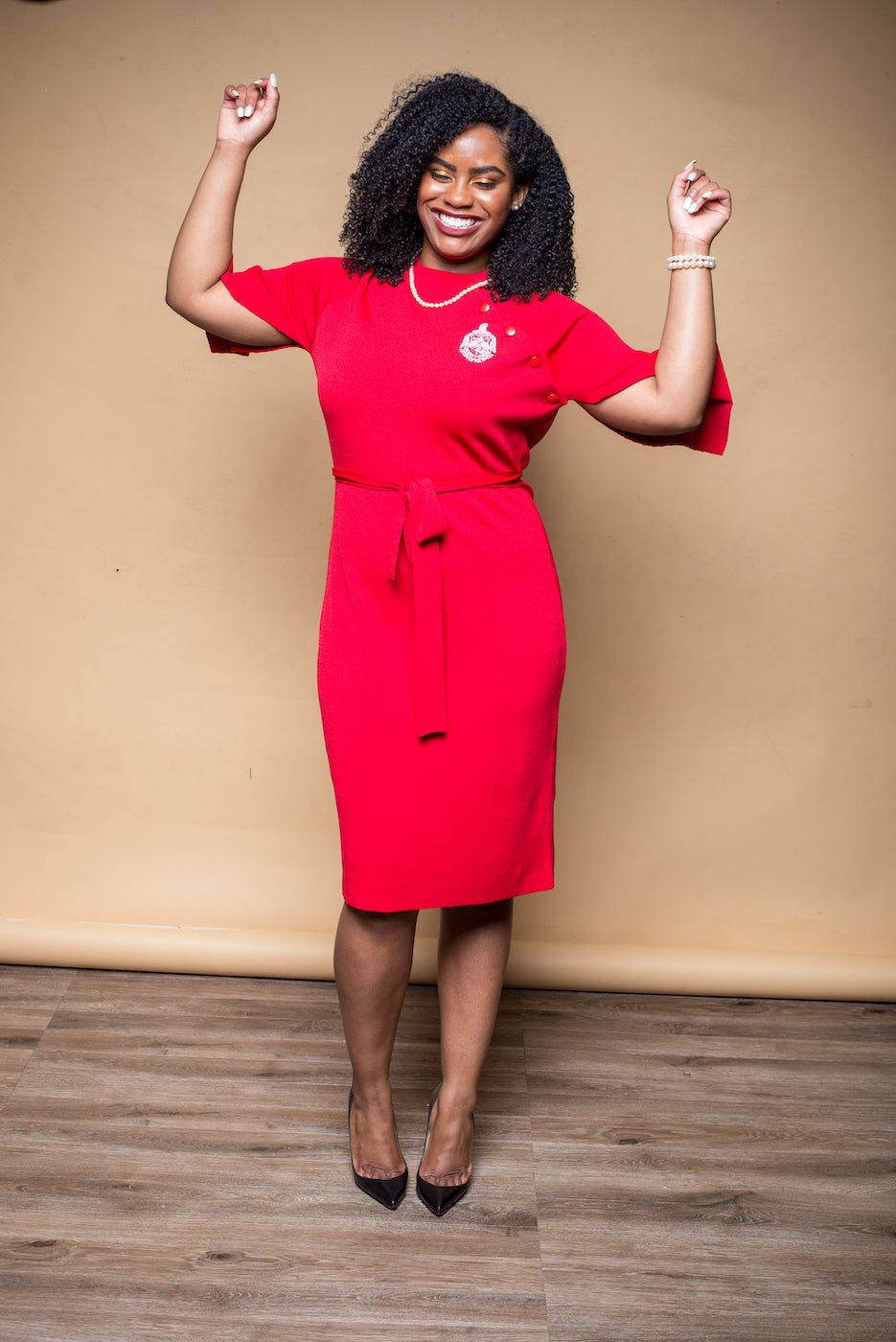 Red Cape Sleeve Dress Red Cape Sleeve Dress