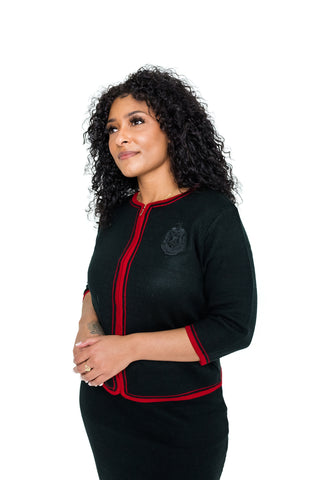 ΔΣΘ ZIPPERKNIT BLACK/RED