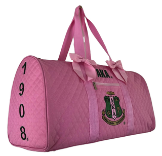 AKA PINK QUILTED DUFFLE BAG