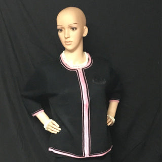 AKA Black/Pink Zipper Knit Sweater