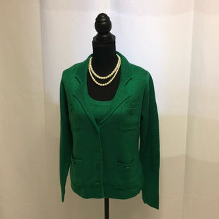 Knit Button Jacket Green AKA