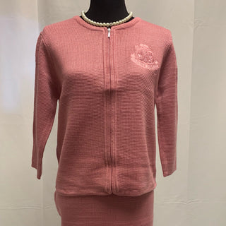 SOLID PINK ZIPPERKNIT