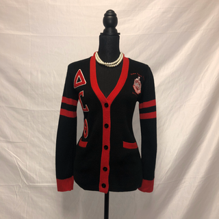 ΔΣΘ Black/Red Cardigan