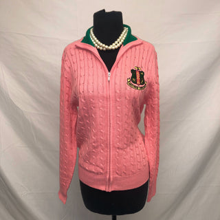 AKA ZIP CABLE SWEATER PINK need count