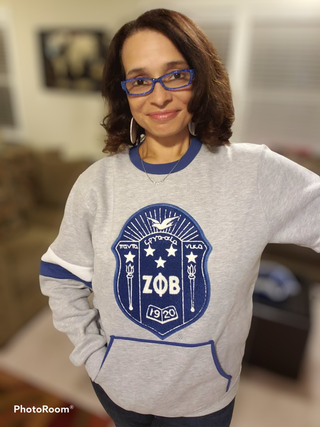 ΖΦΒ Grey Chenille  Shield Crewneck