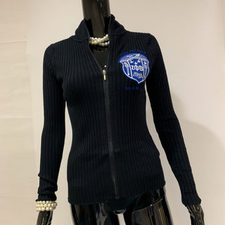 ΖΦΒ RIBBED ZIP SWEATER BLACK