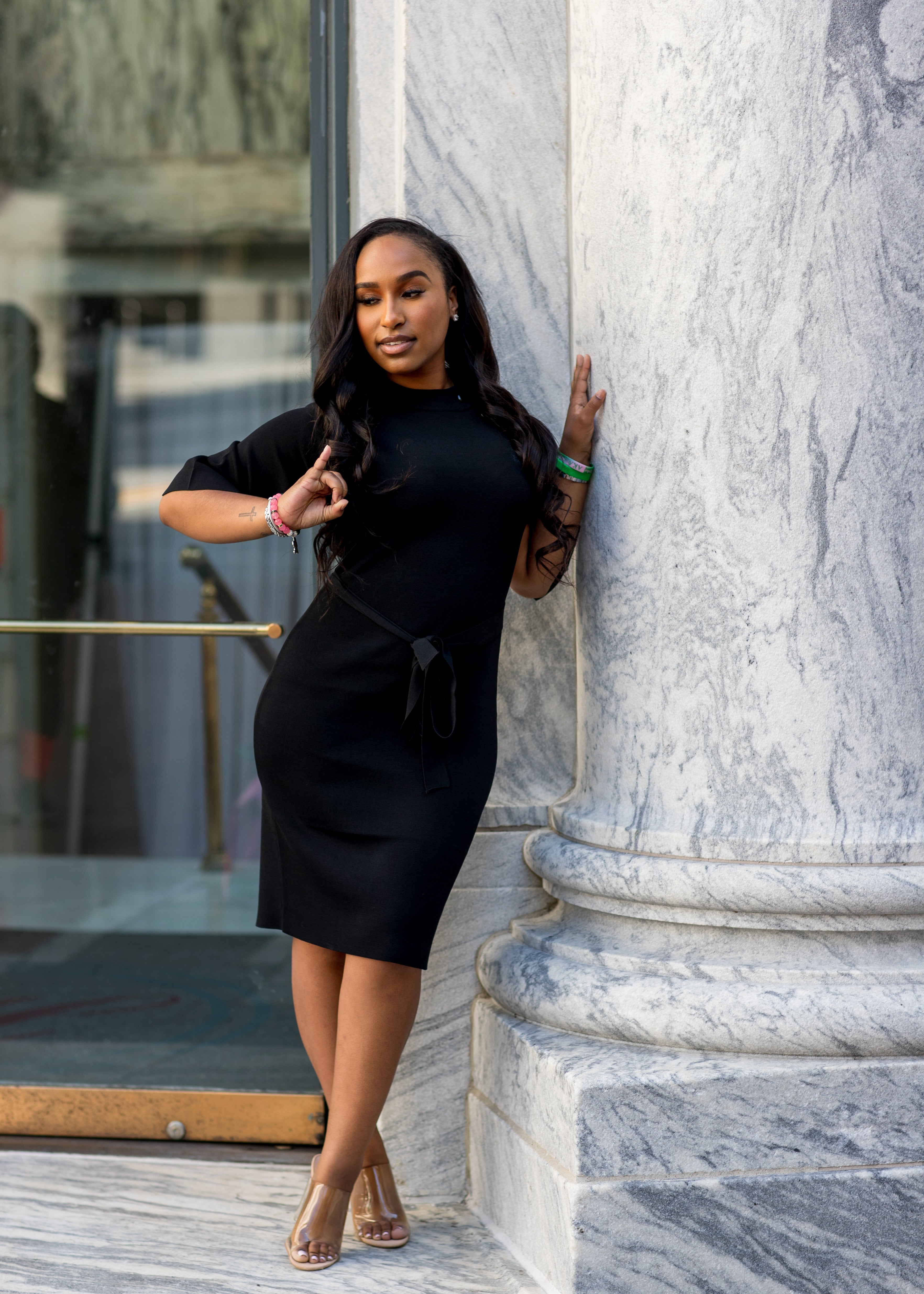 AKA Black Cape Sleeve Dress AKA Black Cape Sleeve Dress