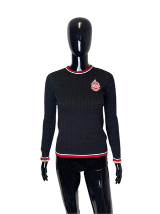 ΔΣΘ Cable Crewneck Black