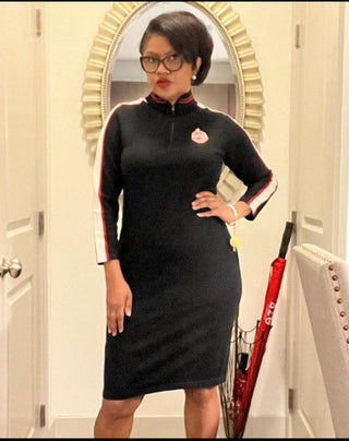 ΔΣΘ Black Zip Dress