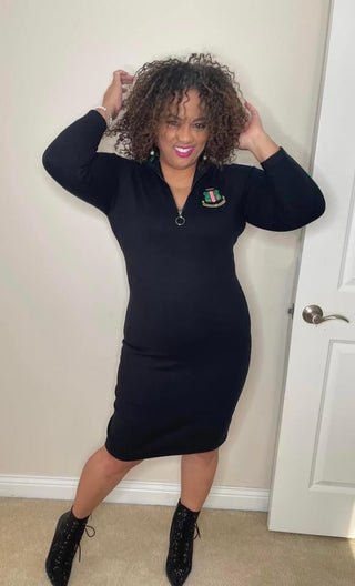AKA Black Zip Dress