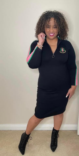 AKA Black Zip Dress